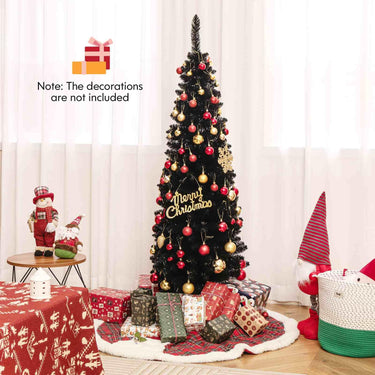 150/180/210 CM Black Artificial Halloween Christmas Tree with Foldable Metal Stand