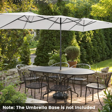 426 CM Double-Sized Patio Umbrella with Crank Handle, Vented Tops, Large Outdoor Market Twin Umbrella with 10-Rib Metal Structure - PatiojoyAU