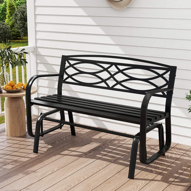 2-Person Outdoor Glider Bench with Metal Frame
