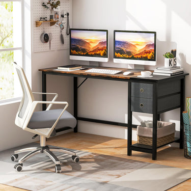 120 cm Home Office Desk with 2 Drawers & Hanging Hook