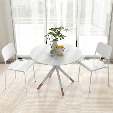 Modern Dining Chairs Set of 4 with Tilted Backrest and Sturdy Metal Legs