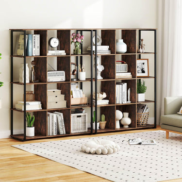 12-Cube Tall Freestanding Bookcase with 2 Anti-tipping Kits