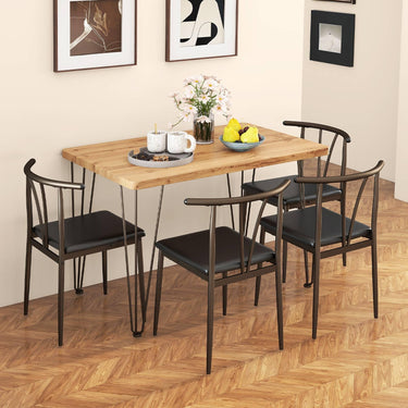 5-Piece Dining Table Set Industrial Rectangular Kitchen Table and Armless Chairs