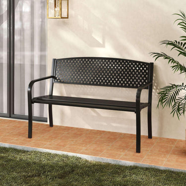 Outdoor Metal Bench for Porch Yard and Park