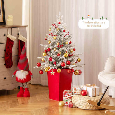 122 CM Pre-lit Artificial Entrance Christmas Tree Potted with 313 Branch Tips