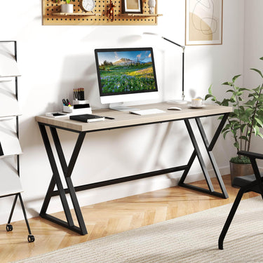 150cm Computer Desk with Heavy-duty Metal Frame and Crossbar