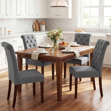 Upholstered Dining Chairs Set of 2 with Padded Seat and Backrest