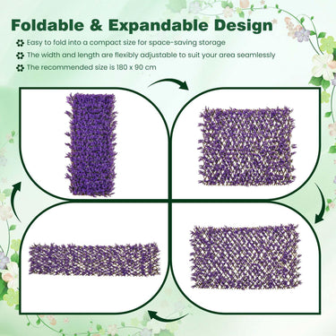 Expandable Fence Privacy Screen, Decorative Faux Eucalyptus Fencing Panel - PatiojoyAU