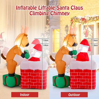 155cm Inflatable Santa Claus Climbing Chimney for Indoor/ Outdoor Party