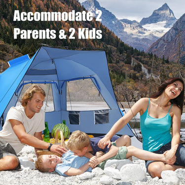 Foldable Portable Instant Pop-up Beach Tent for 3-4 Persons with Carry Bag