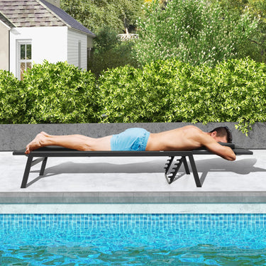 Patio Tanning Lounge Chair with Face Hole and Side Holes, Outdoor 5-Position Reclining Chair - PatiojoyAU