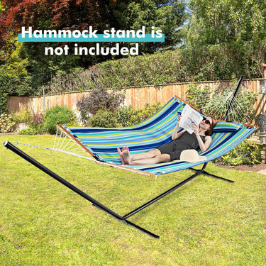 Outdoor Portable Quilted Fabric Hammock with Detachable Pillow (without Stand)