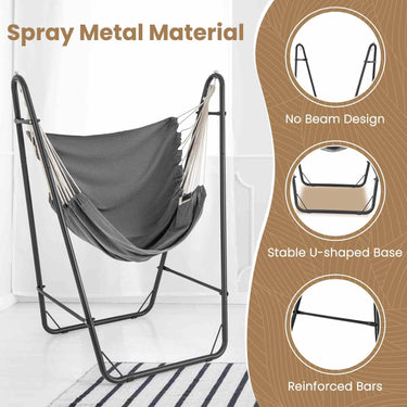 Swing Chair with Heavy Duty Steel Frame and Side Pocket