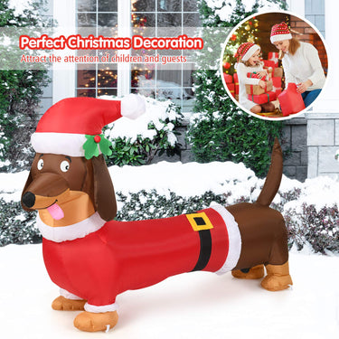 160 CM Christmas Inflatable Dog with Internal Bulbs for Indoor & Outdoor