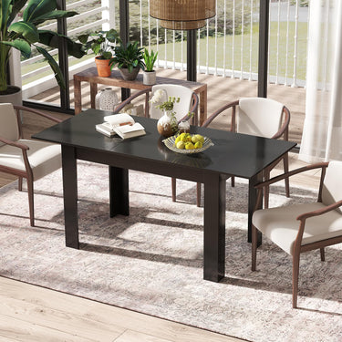 Modern Kitchen Table with Adjustable Tabletop and L-shaped Legs