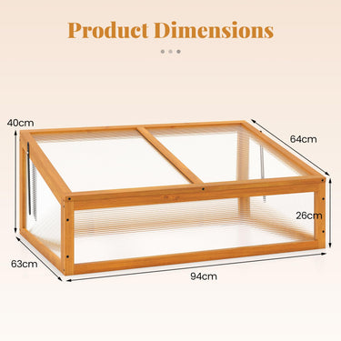 Wood Cold Frame Greenhouse with Transparent Flip-top Roof, Small Indoor Outdoor Hot House