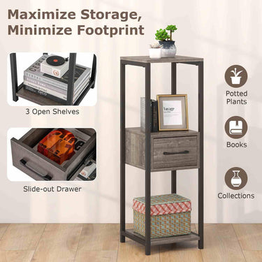 2 Pack 3 Tier Tall Metal Plant Stand, Indoor Plant Table with Drawer, Anti-tipping Devices - PatiojoyAU