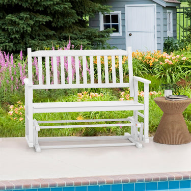 Patio Glider Loveseat Chair, 2-Person Porch Glider Swing Rocking Bench w/Safe & Gentle Gliding - PatiojoyAU