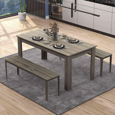 160 CM Modern Dining Table with Sturdy L-shaped Legs