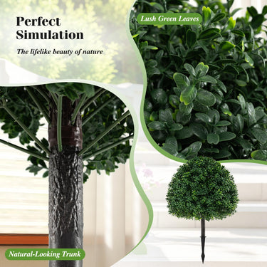70 cm Artificial Boxwood Topiary Ball Tree Set with Ground Spike