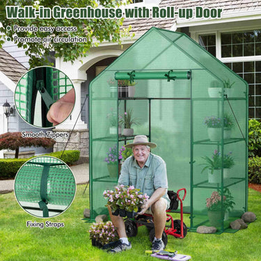 Garden Greenhouse with Hinged Door