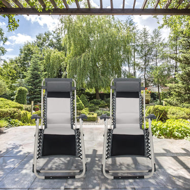 Padded Zero Gravity Chair, Folding Reclining Lounge Patio Chair with Removable Headrest & Dust-Proof Cover