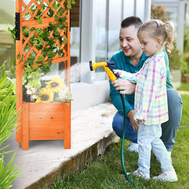 Raised Garden Bed with Trellis, 180 cm Tall Indoor & Outdoor Free-Standing Planter with Raise Feet