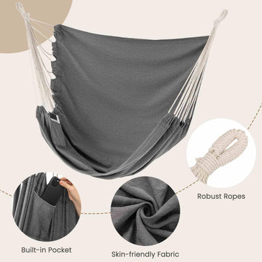 Swing Chair with Heavy Duty Steel Frame and Side Pocket