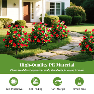 78 cm Artificial Camellia Tree Set with Ground Spikes