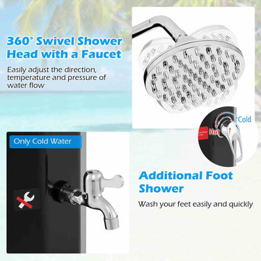 2.3 CM Outdoor Shower with Shower Head and Foot Shower Tap for Outdoor