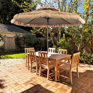 Thatched Tiki Umbrella, Hawaiian Style Patio Beach Umbrella W/8 Ribs - PatiojoyAU
