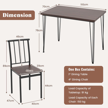 5-Piece Dining Table Set for Small Space