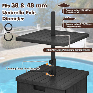 80kg Outdoor Fillable Umbrella Base with Table Tray