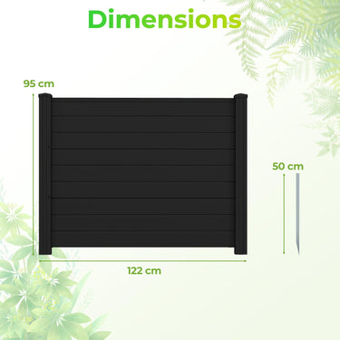 3 Panels Air Conditioner Fence, Outdoor Privacy Fence Cover w/Metal Ground Stakes