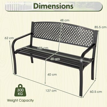 Outdoor Metal Bench for Porch Yard and Park