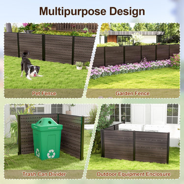 Outdoor Privacy Fence Screen, 120cm L x 115cm H Air Conditioner Fence w/ 5 Ground Stakes - PatiojoyAU