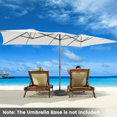 426 CM Double-Sized Patio Umbrella with Crank Handle, Vented Tops, Large Outdoor Market Twin Umbrella with 10-Rib Metal Structure - PatiojoyAU