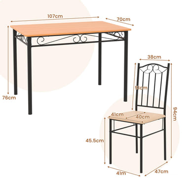 5-Piece Dining Table Set for Dinette, Breakfast Nook, Kitchen