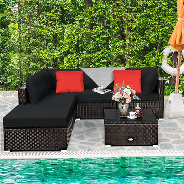 5PCS Outdoor Sofa Wicker Patio Furniture
