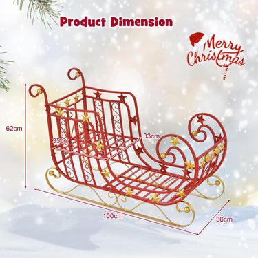 100cm Christmas Sleigh Decoration with Large Storage for Gift Display