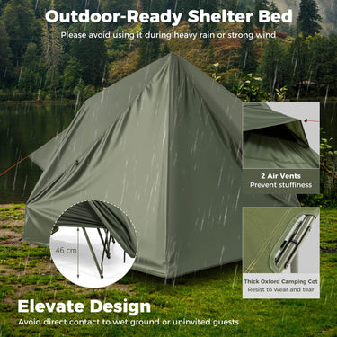 2-Person Camping Cot Tent for Adults with Pop-up Tent Shelter