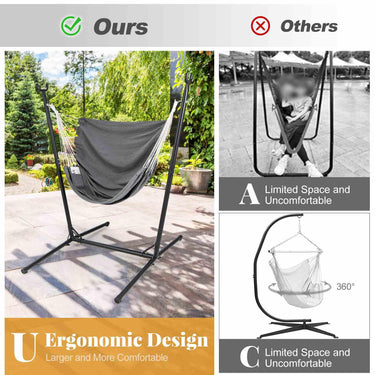 Heavy Duty Hammock Chair with Stand 6-Position Adjustable Height