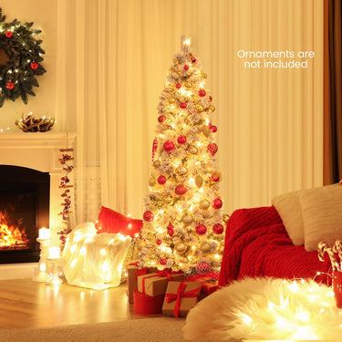 Flocked Xmas Tree with 373 Branch Tips for Decoration