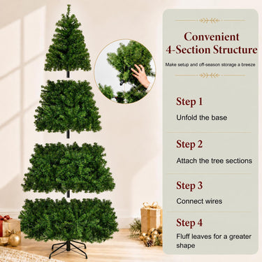 270cm Pre-Lit Artificial Christmas Tree w/ 1030 LED Lights