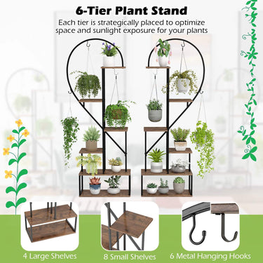 6 Tier Metal Plant Stand for Home Balcony