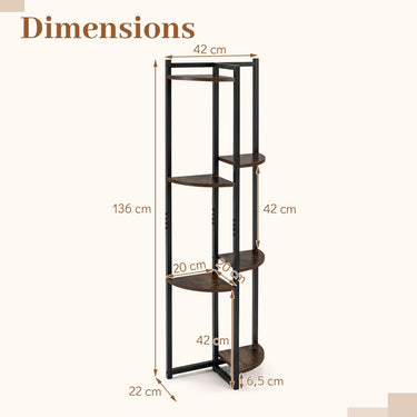 6-Tier Plant Stand, Tiered Storage Shelf w/6 Fan-Shaped Shelves