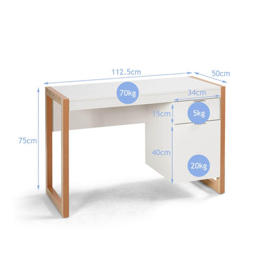 112.5 CM Writing Desk with Drawer with One Drawer and Cabinet