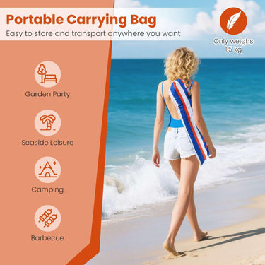 2m Beach Umbrella UPF50+ Sun Protection Portable Outdoor Sunshade Parasol