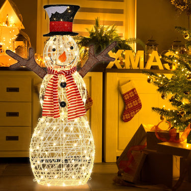 Pre-Lit 150 LED Lights Standing Snowman Christmas Decoration