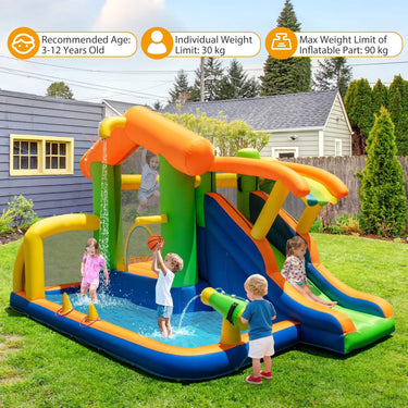 Inflatable Bounce House 8-In-1 Multifunctional Water Park